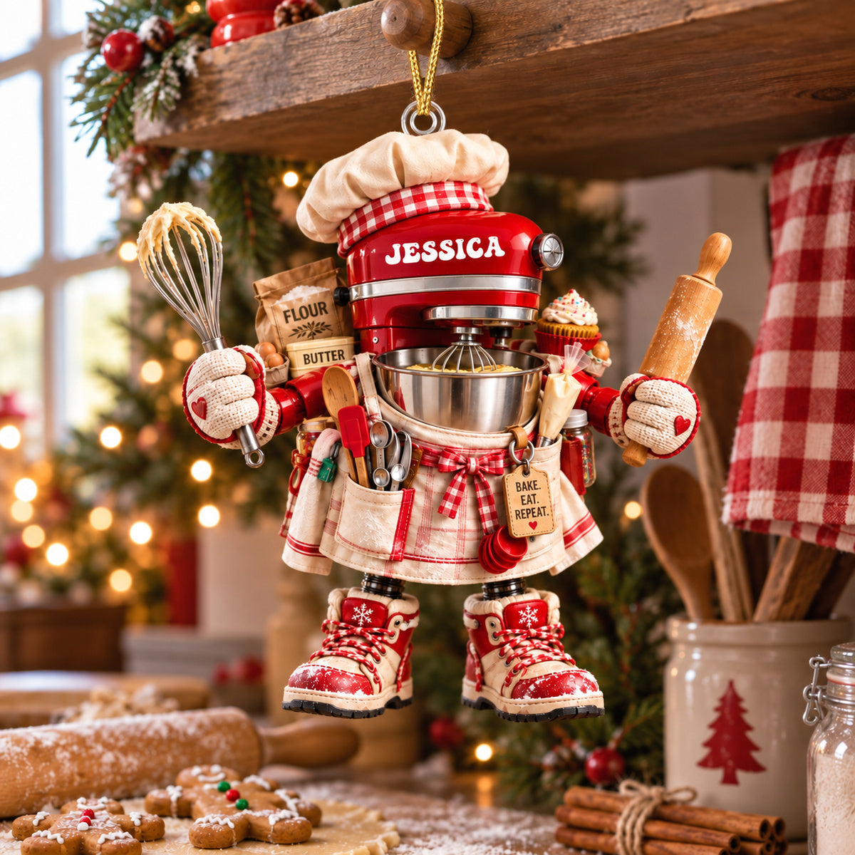 Personalized Stand Mixer Baker Christmas Ornament – Cute Baking Lover Gift
