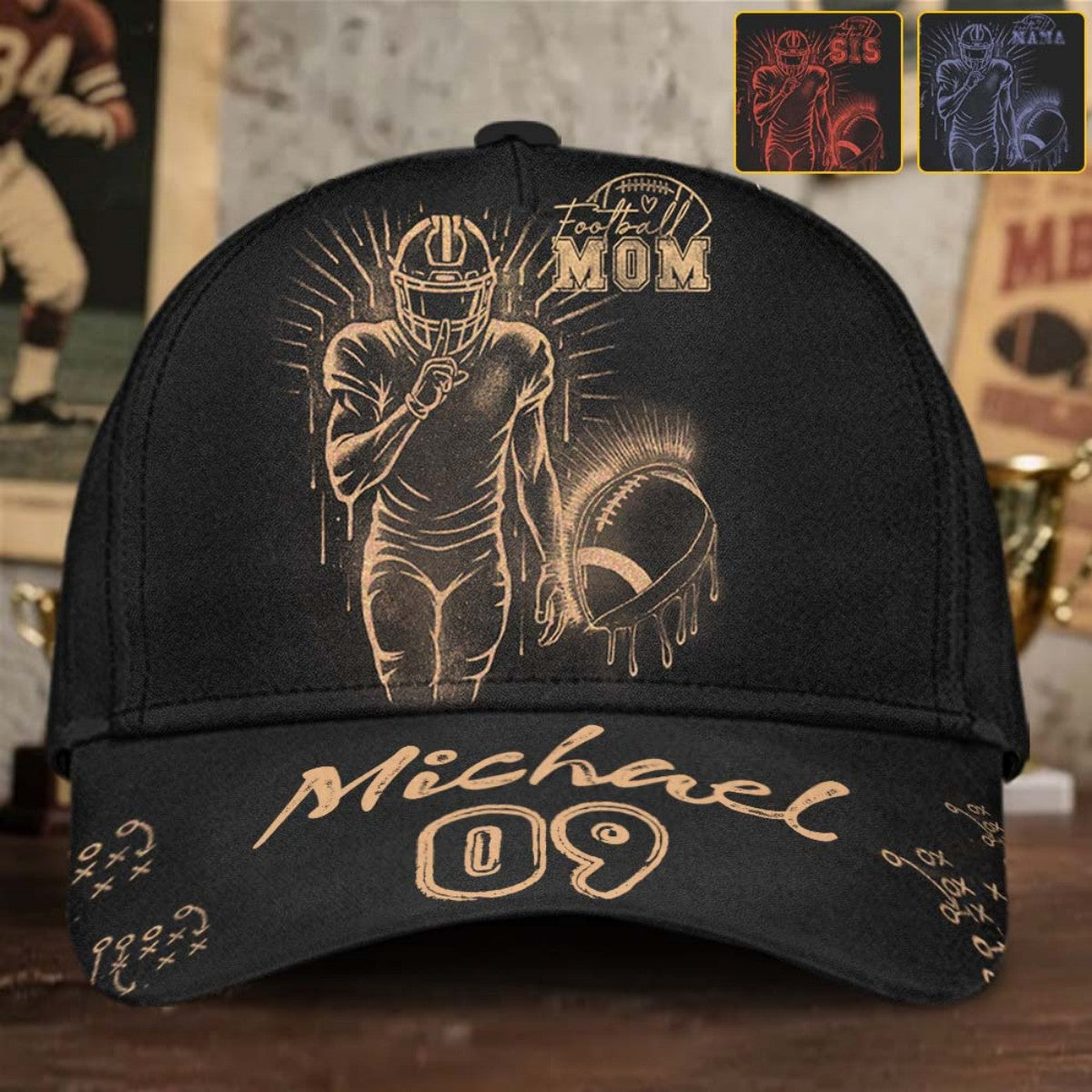 Proud Football Mom Cap - Personalized Football Classic Cap