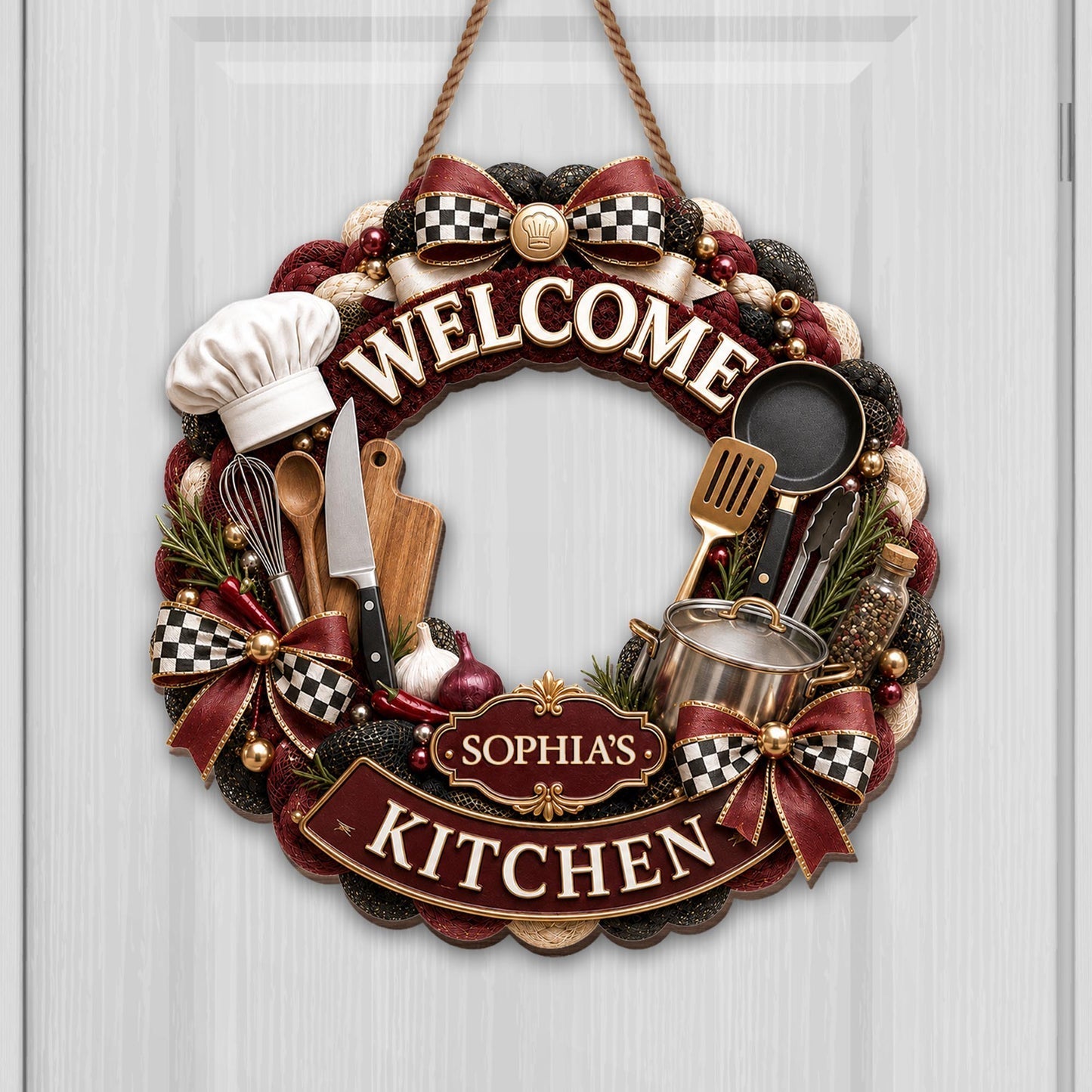 "Welcome To My Kitchen" – Personalized Wood Sign | Gift For Cooking Lovers & Home Chefs