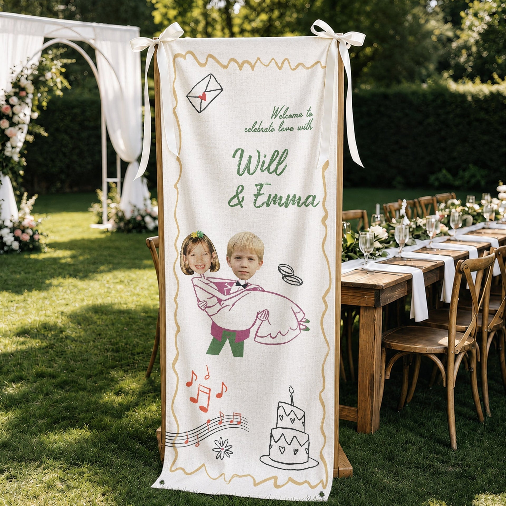 Personalized Wedding Welcome Sign – Custom Couple Photo Decor & Favors