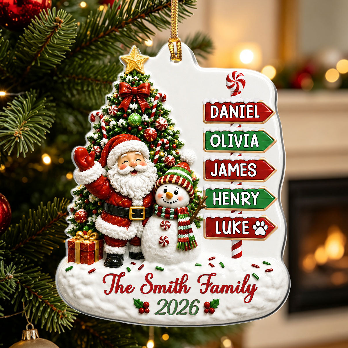 "Together Is The Best Place To Be This Christmas" – Personalized Acrylic Ornament