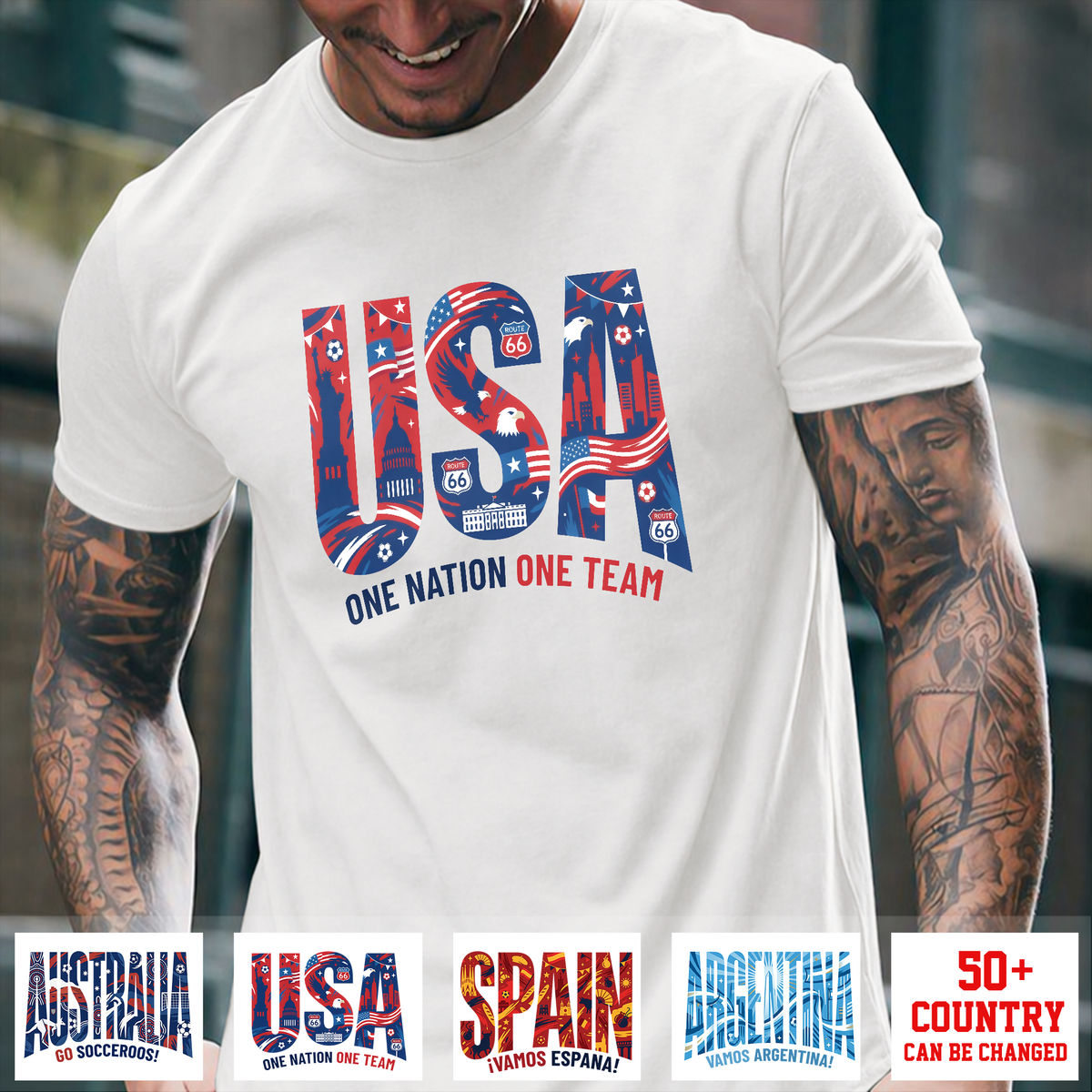 Personalized Shirt With National Soccer Teams & Countries