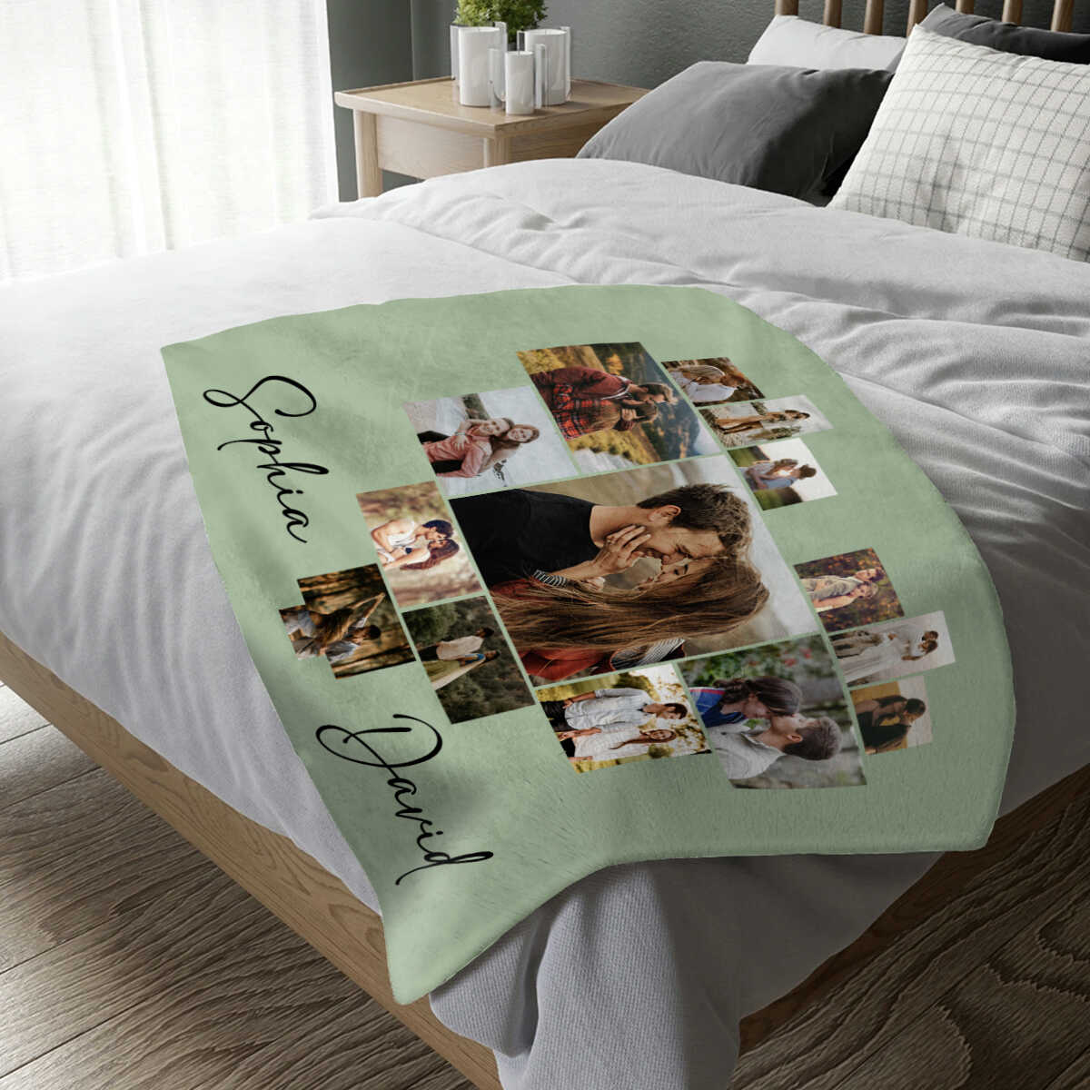 Custom Photo Blanket For Couples – Personalized Gift For Husband, Wife & Anniversary