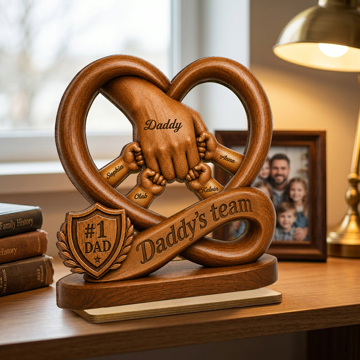 Personalized "Daddy's Dream Team" Wooden Plaque – Father's Day Gift For Dad & Husband