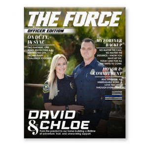 Custom Police Couple Magazine Cover, Law Enforcement Gifts for Couples, Police Anniversary Gift