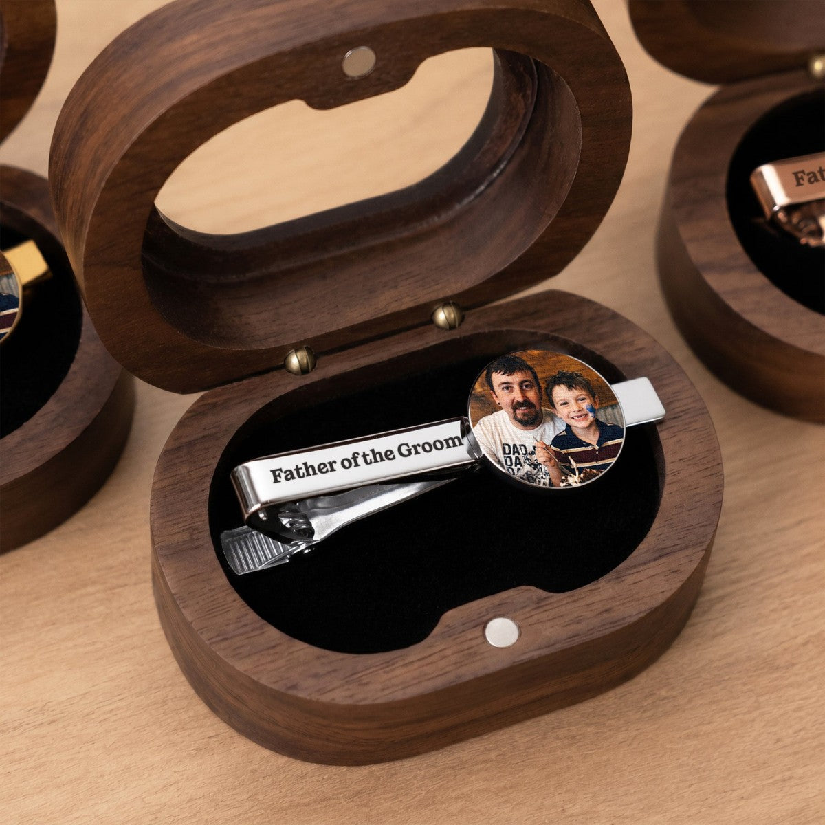 Personalized Photo Tie Clip – Wedding Gift For Dad, Husband, Groom & Groomsman