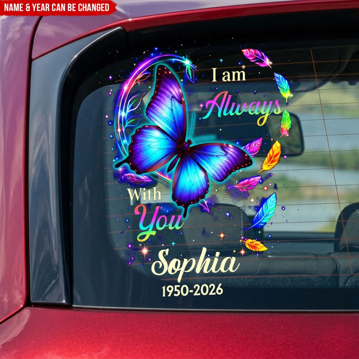 "A Big Piece Of My Heart Lives In Heaven" – Butterfly Personalized Decal | Memorial Gift For Loss Of Loved One
