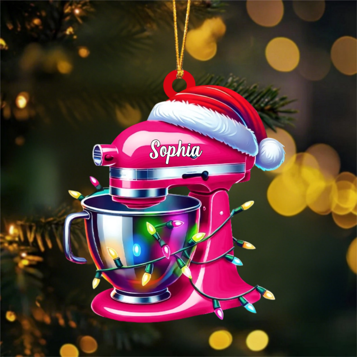 Personalize Custom Name Baker Christmas Ornament, Santa Christmas Gift