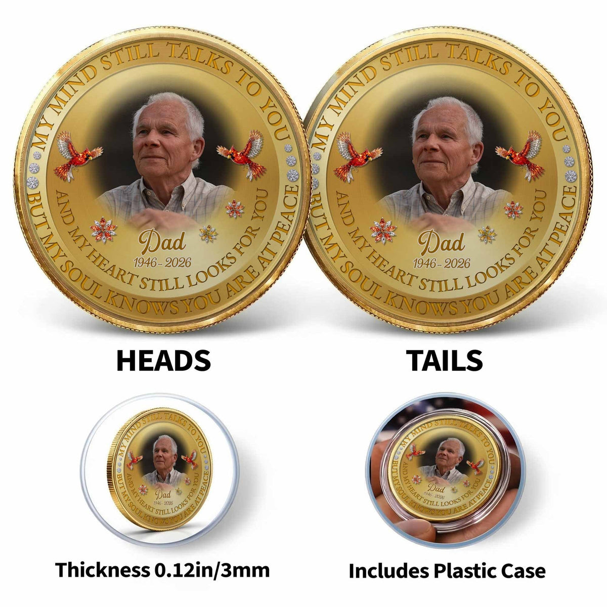 My Mind Still Talks To You Mom, Personalized Custom Commemorative Coin, Family Gift