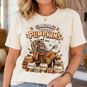 "Grandma Skeleton Pumpkins" – Personalized Halloween Shirt | Gift For Grandma