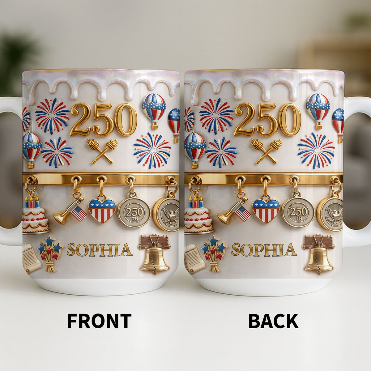 Gift For Patriots & USA Lovers – Personalized "Celebrating Freedom" Mug