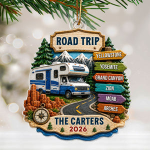 Personalized "Road Trip Adventure" Ornament – Vacation Gift For Couples & Families