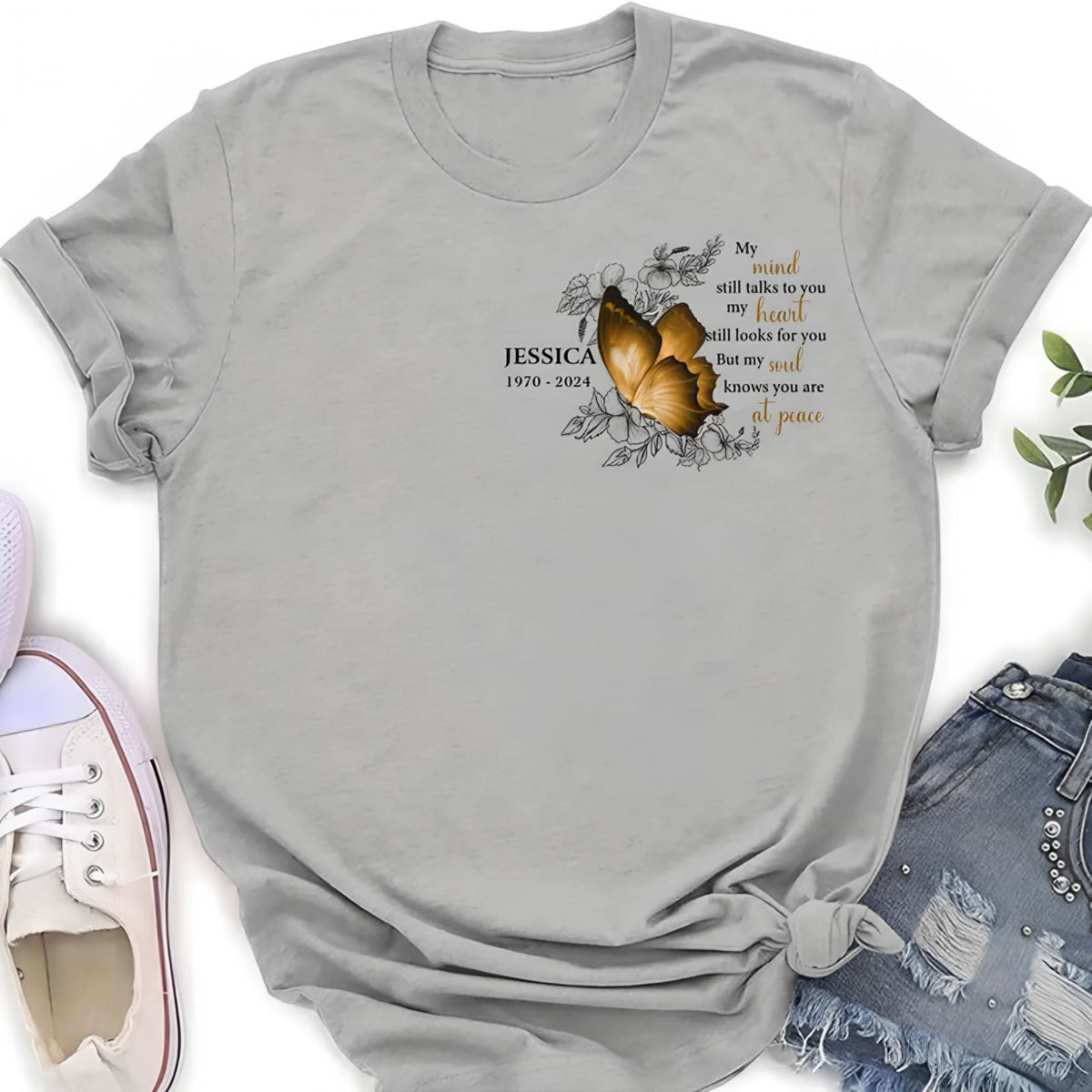 Personalized Butterfly Memorial T Shirt - Mother's Day Gift