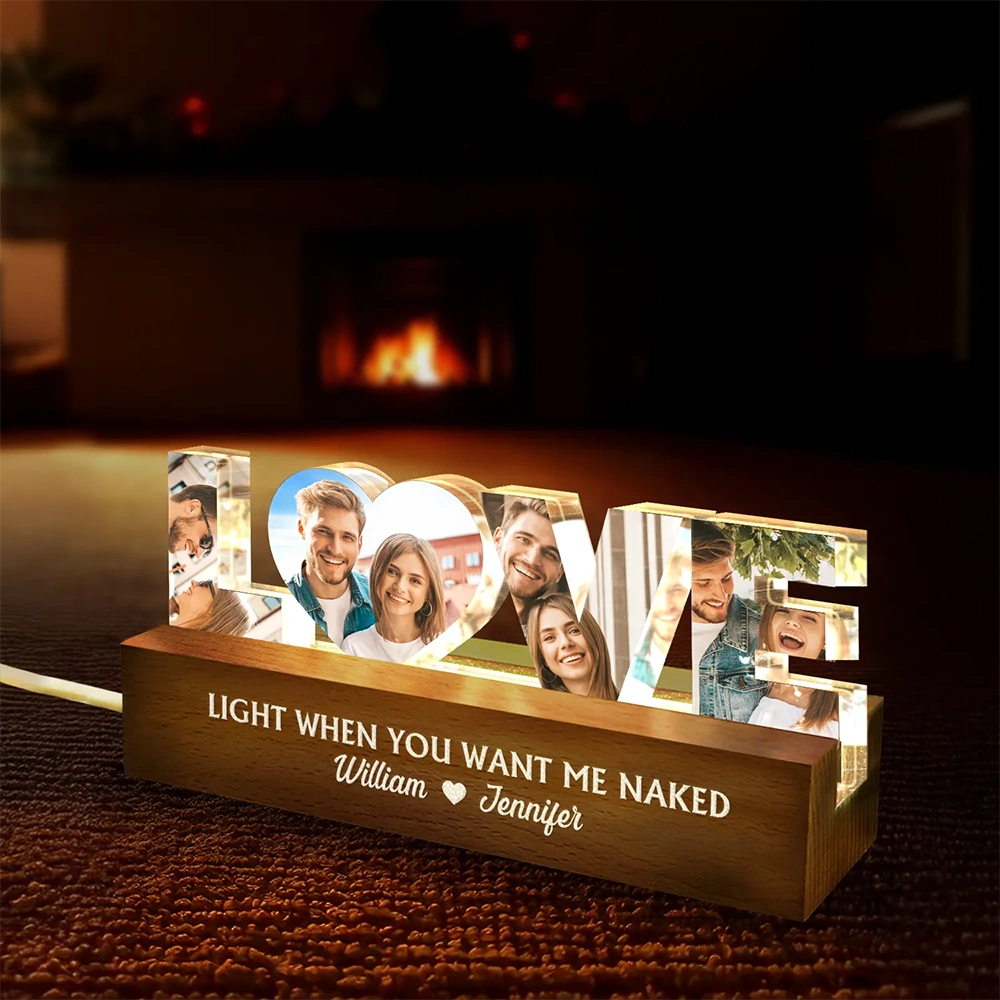 Custom Photo From Our First Kiss Till Our Last Breath - Personalized Custom Shaped LED Light