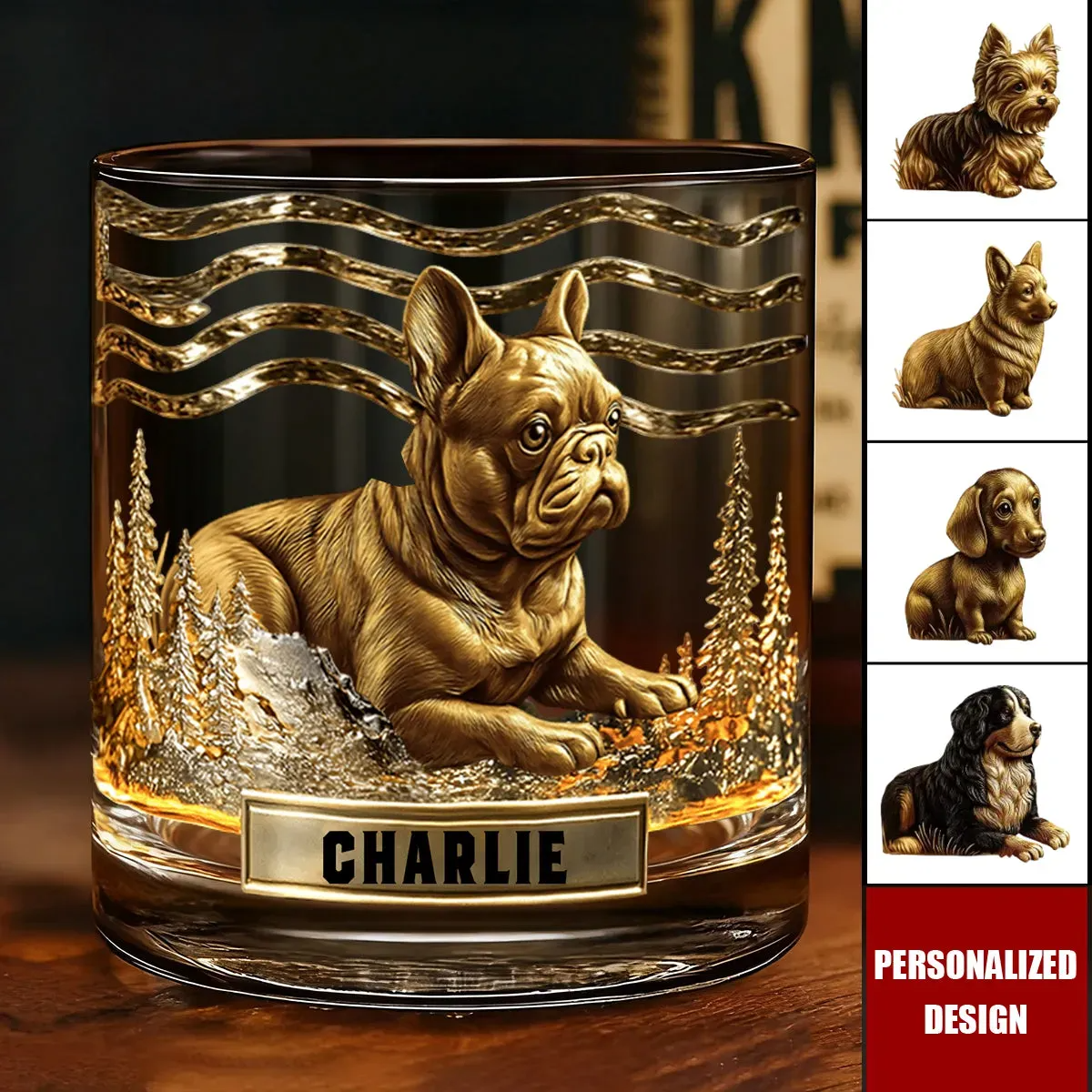 Personalized Whiskey Glass With Dog Design – A Unique Gift For Dog Lovers And Whiskey Drinkers