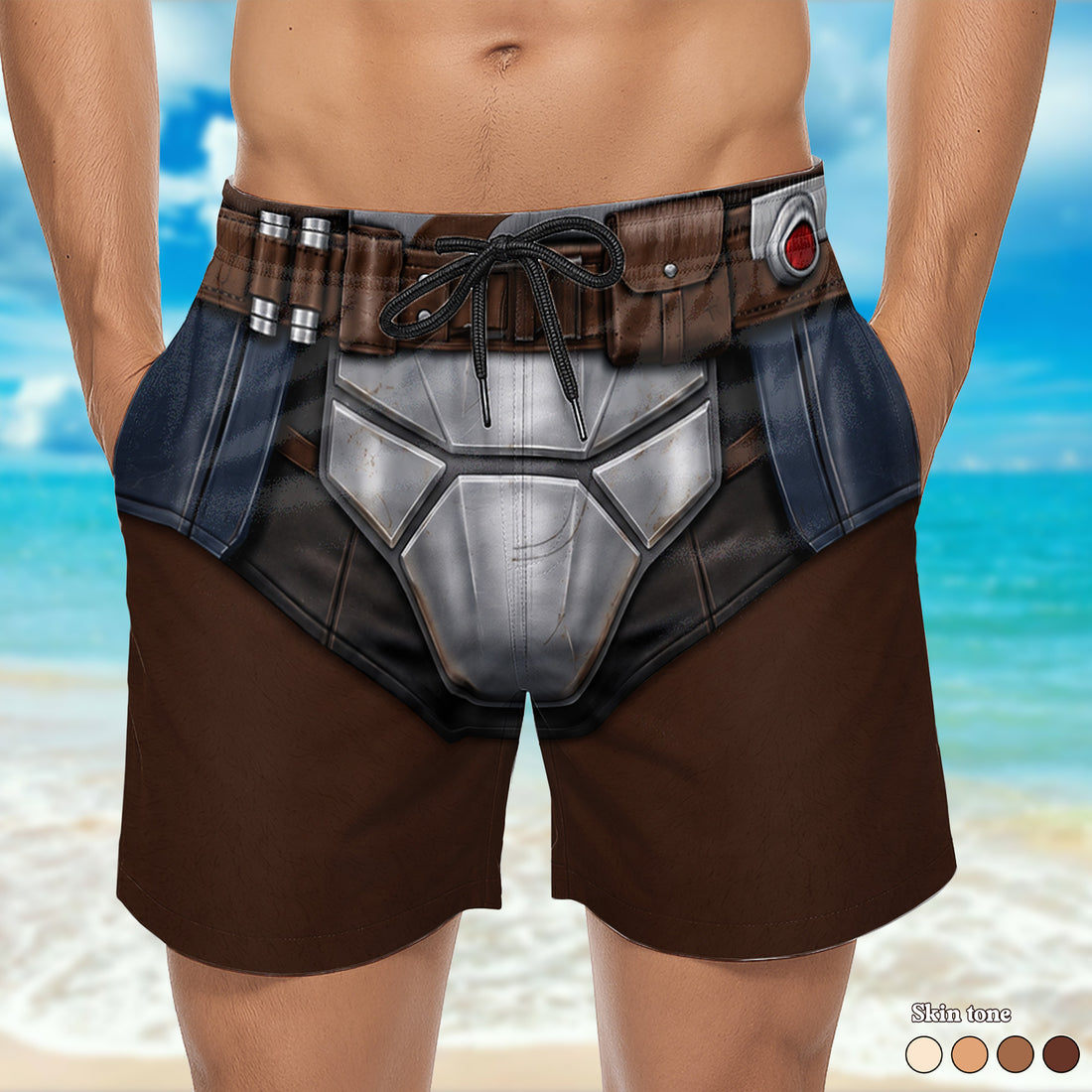 Warrior Armor Style – Personalized Men's Beach Shorts | Gift For Him