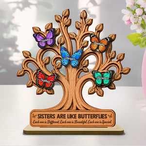 Personalized "Besties Are Like Butterflies" Wooden Plaque – Gift For Sisters & Best Friends