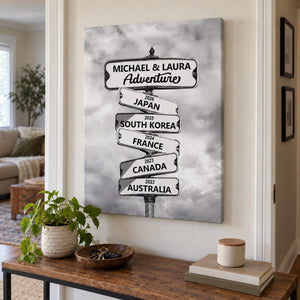 Traveling Adventure Gifts For Couples Love Travel Personalized Canvas Print Wall Art Home Decoration