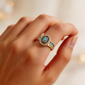Custom Senior High School Graduation Class Ring Class of 2026 Ring, Personalized Engraved Birthstone College Ring, Graduation Keepsake Gift