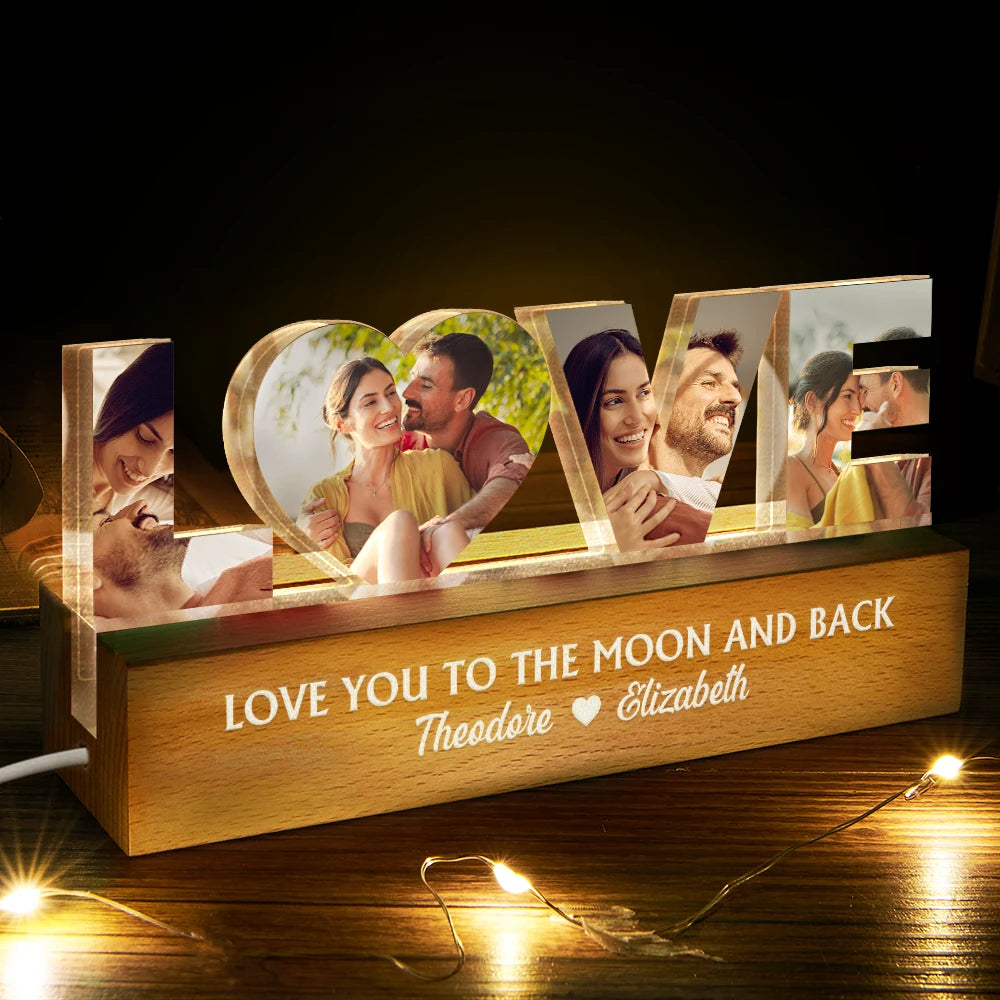 Custom Photo From Our First Kiss Till Our Last Breath - Personalized Custom Shaped LED Light