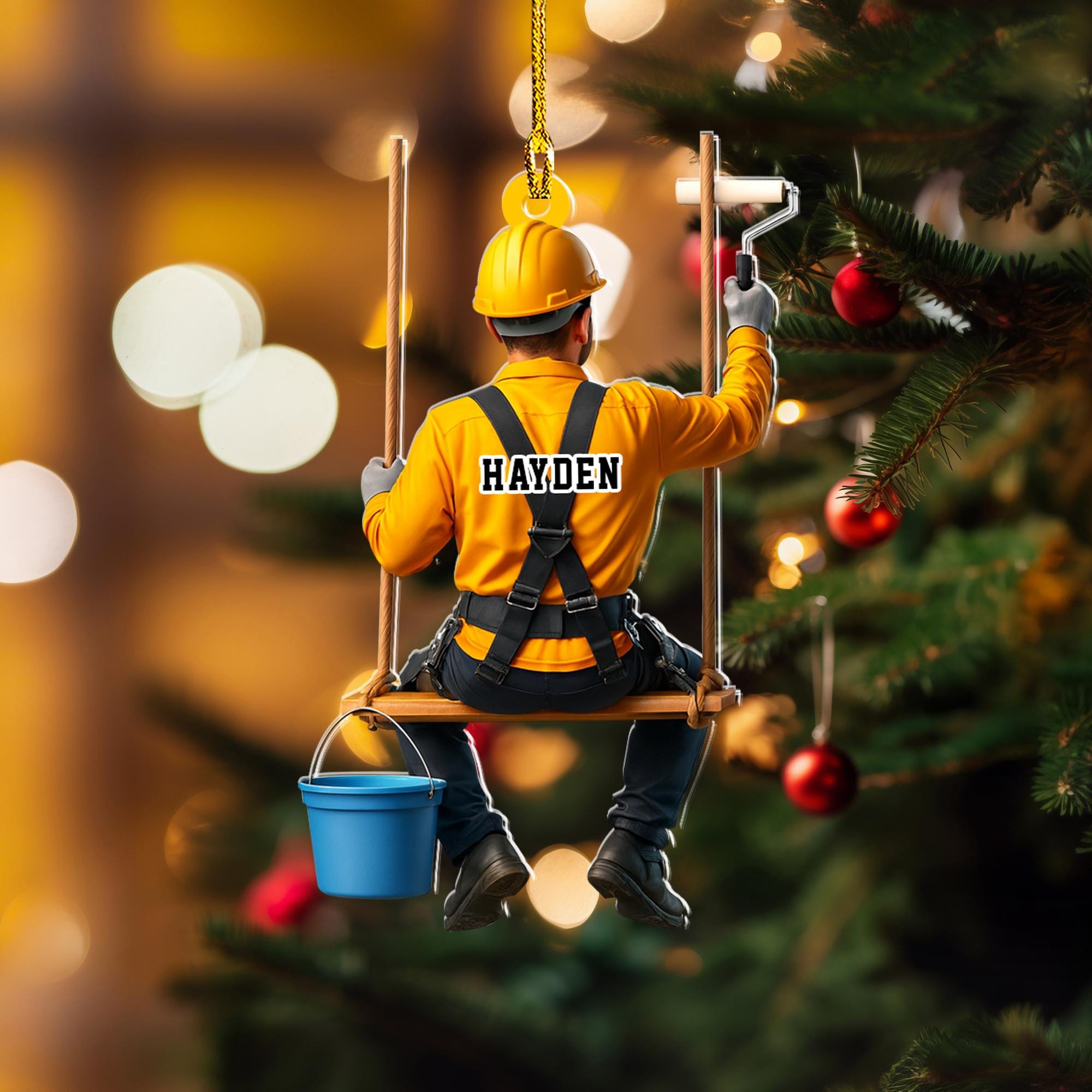 Personalized House Painter Ornament, Painter Dad Gift