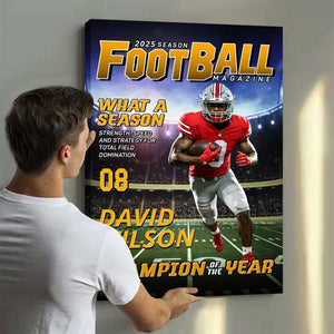 Custom Photo Magazine Cover Personalized American Football Poster Gift for American Football Lovers