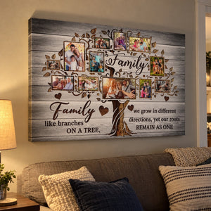 Personalized Canvas Print – Custom Family Photo Tree, "The Best Things In Life Are" Design, Gift For Parents & Grandparents