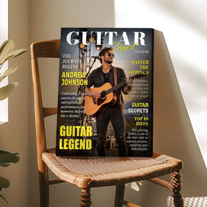 Personalized Guitar Digest Magazine Cover – Custom Guitarist Photo Keepsake, A Unique Music Gift For Guitar Lovers