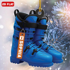 Custom Name Ski Boots Christmas Ornament Personalized Christmas Gift For Skiing Lovers