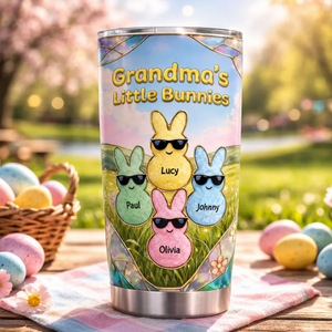 Grandma's Little Bunnies Cute Rabbits - Personalized Tumbler - Gift for Grandma, Mom