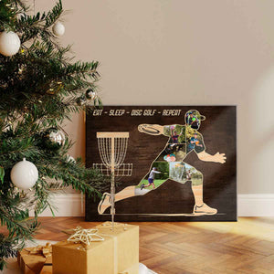 Personalized Disc Golf Photo Collage Canvas – Custom Gift For Disc Golfers