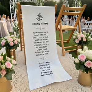 Reserved Wedding Memorial Chair Sign, Personalized Wedding Chair Banner In Memory Of Loved Ones