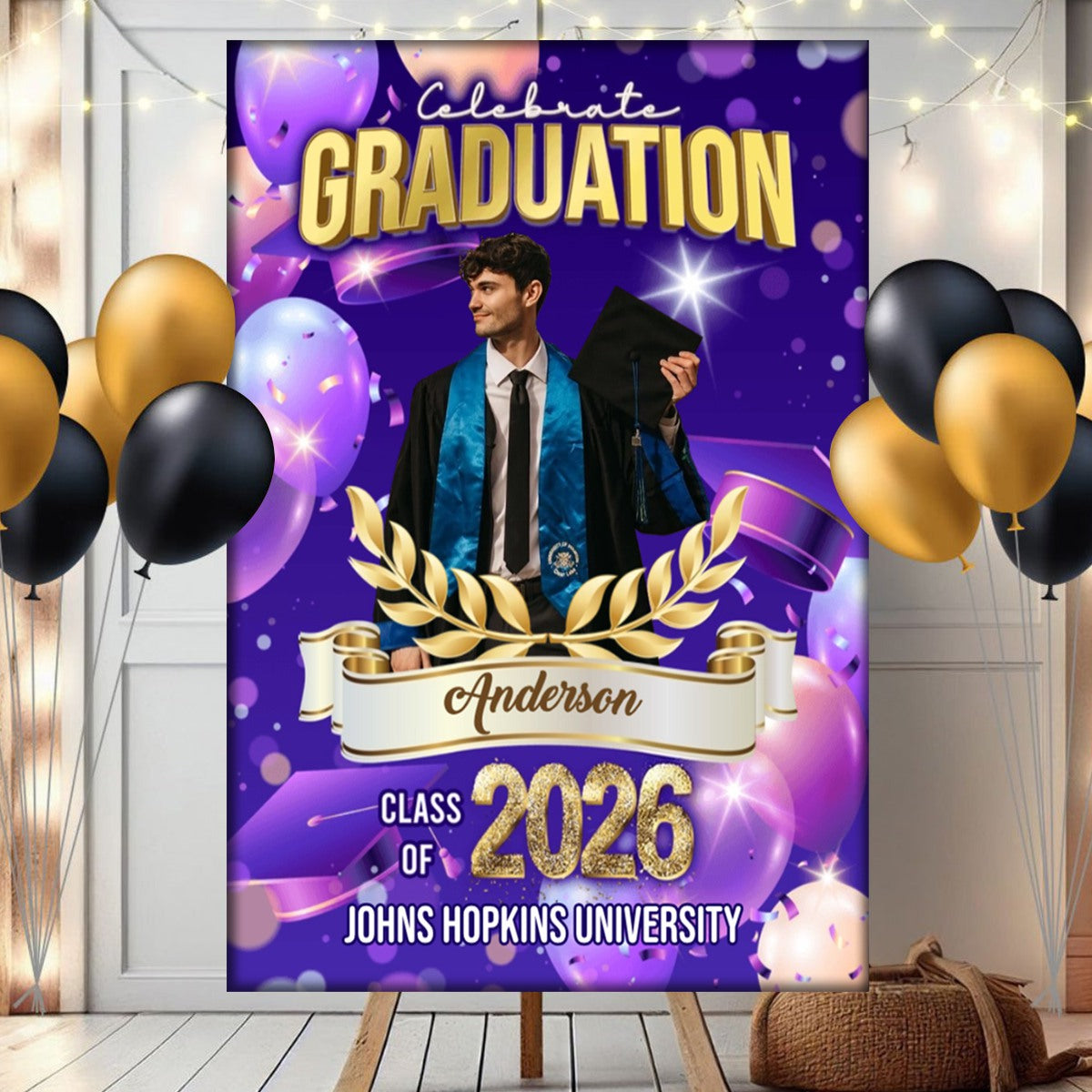 Welcome To Celebration Custom Party Welcome Sign - Personalized Graduation Decoration - Graduation Sign