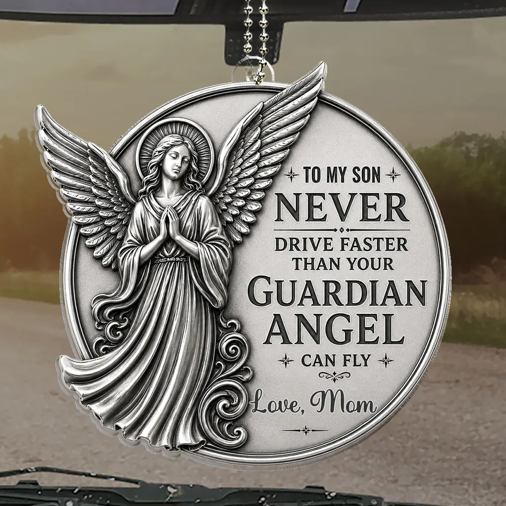"Protected By Love And Grace" – Personalized Car Ornament | Faith-Based Car Keepsake