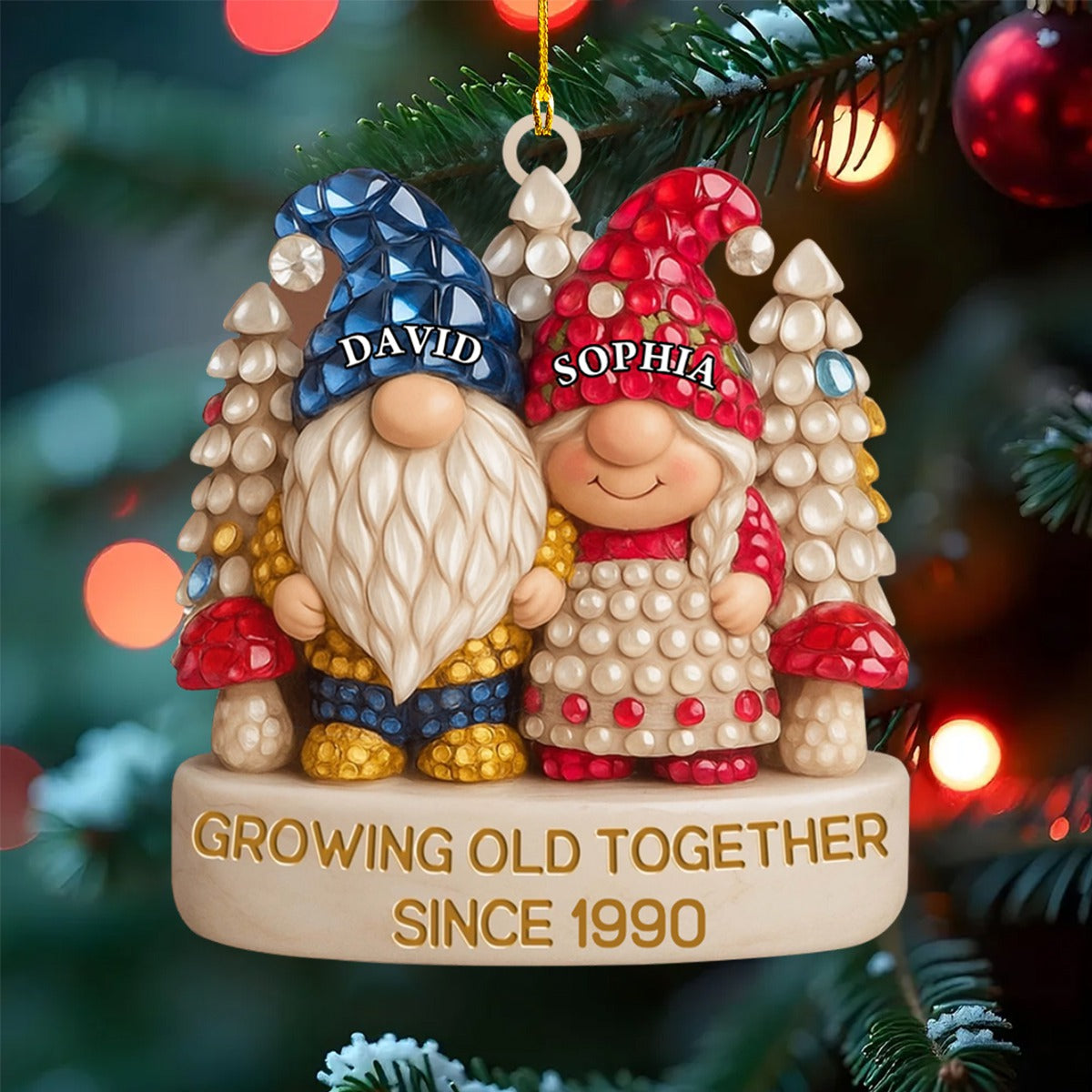 Growing Old Together, Personalized Custom Acrylic Ornament, Gift For Couples