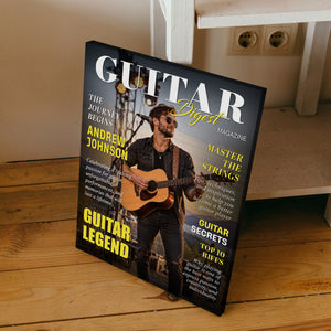 Personalized Guitar Digest Magazine Cover – Custom Guitarist Photo Keepsake, A Unique Music Gift For Guitar Lovers