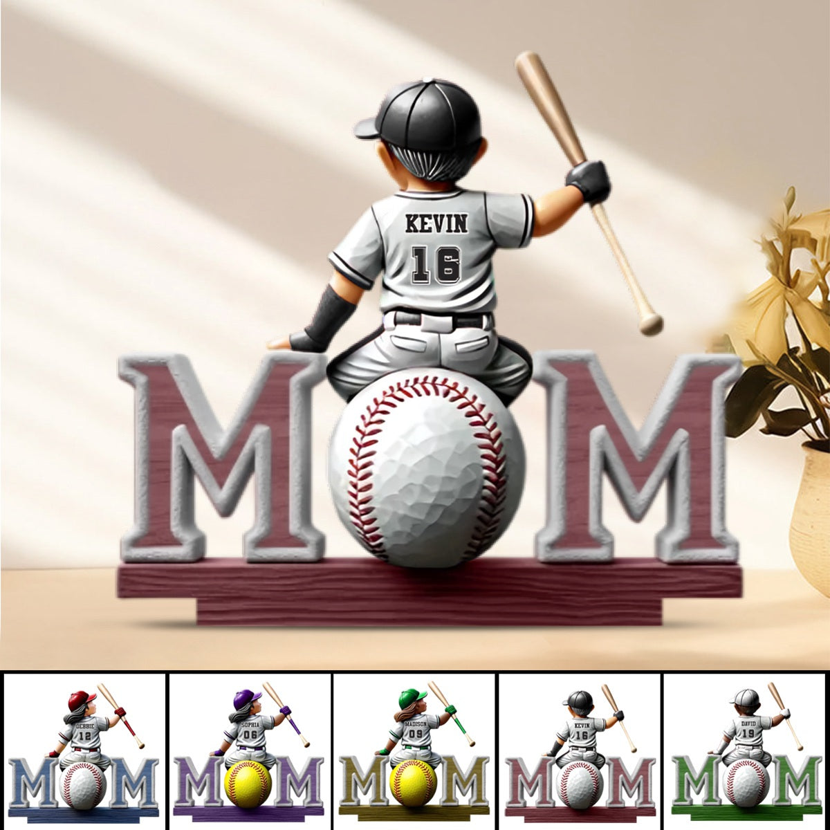 Great Players Are Raised By Even Greater Moms - Personalized Shaped 2-Layered Wooden Plaque With Flat Stand