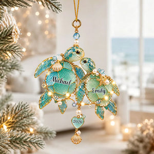 Personalized Ocean Couple Ornament Wedding Christmas Gift For Couples