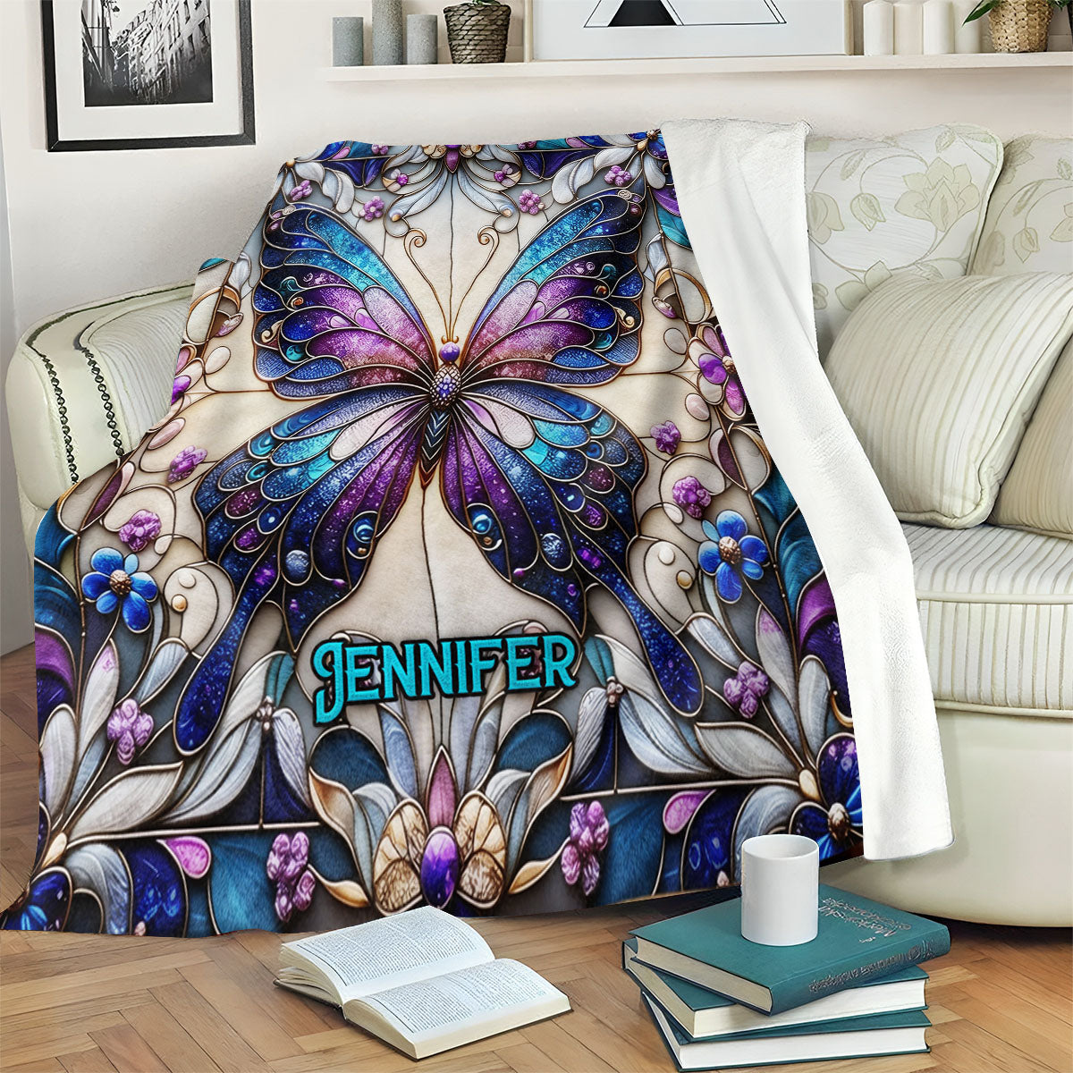 Beautiful Butterfly - Personalized Butterfly Blanket
