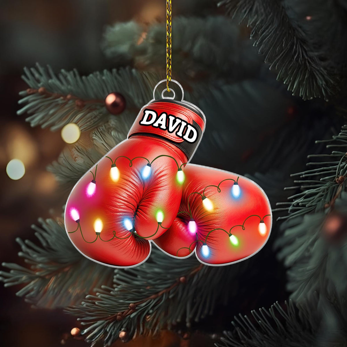 Personalized Boxing Glove Christmas Ornament 2025, Boxing Ornaments for Christmas Tree
