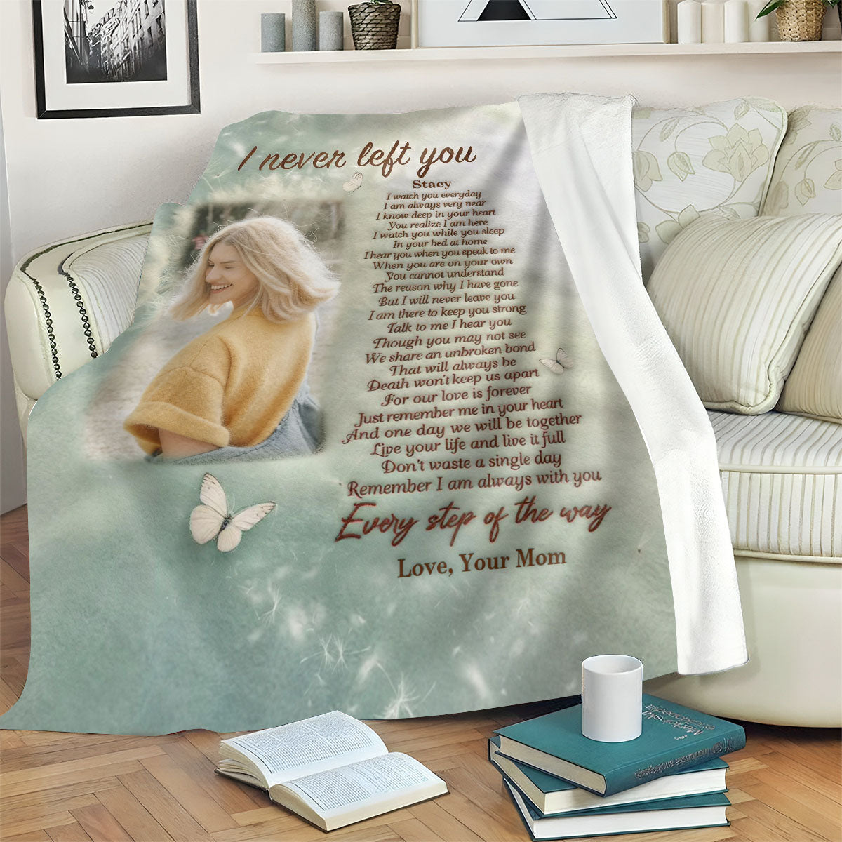 I Never Left You Blanket, Custom Photo Blanket, Memorial Blankets For Gift