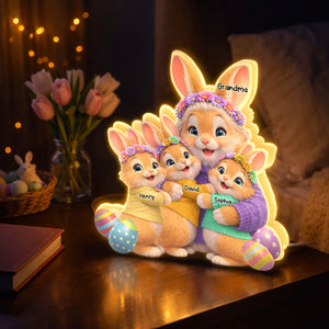 Bunny Easter Grandma with Grandkids' Names - Personalized Light Box