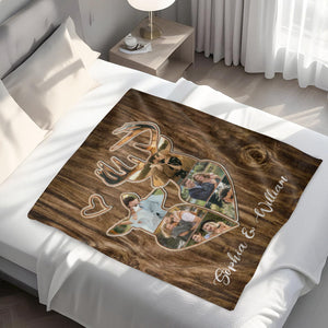 Personalized Couple Deer Hunting Memories Collage Blanket Deer Hunting Gifts For Couple
