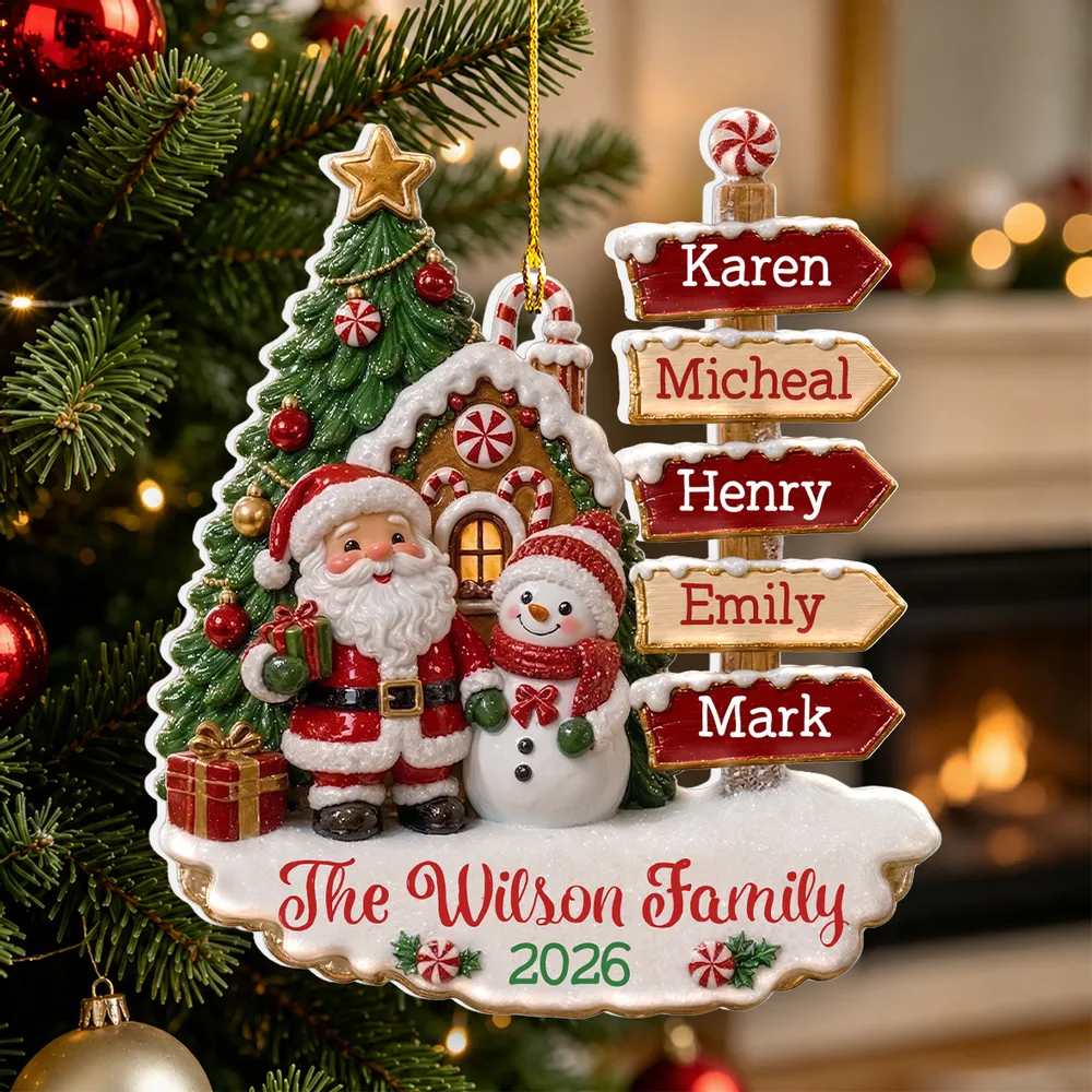"Family Christmas" – Personalized Acrylic Ornament | Holiday Keepsake For Families