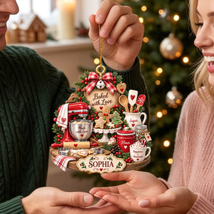 Baked With Love – Personalized Baker Christmas Ornament | Custom Name Keepsake Gift For Bakers