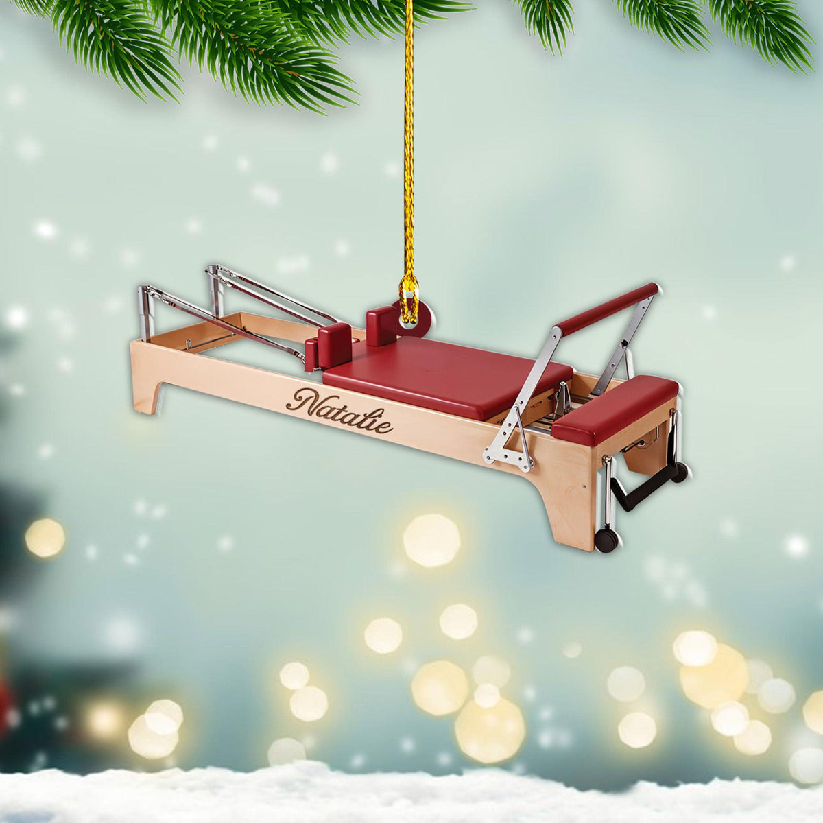 Personalized Pilates Equipment Xmas Ornament, Pilates Art, Colleague Gifts, Pilates Equipment Ornament