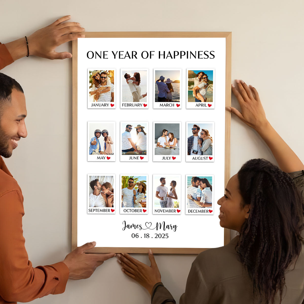 A Year Full Of Love Couple Anniversary Gift - Personalized Custom Photo Canvas Poster
