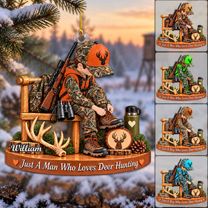 Just A Boy Who Loves Hunting – Personalized Christmas Ornament | Custom Name Keepsake Gift For Hunters