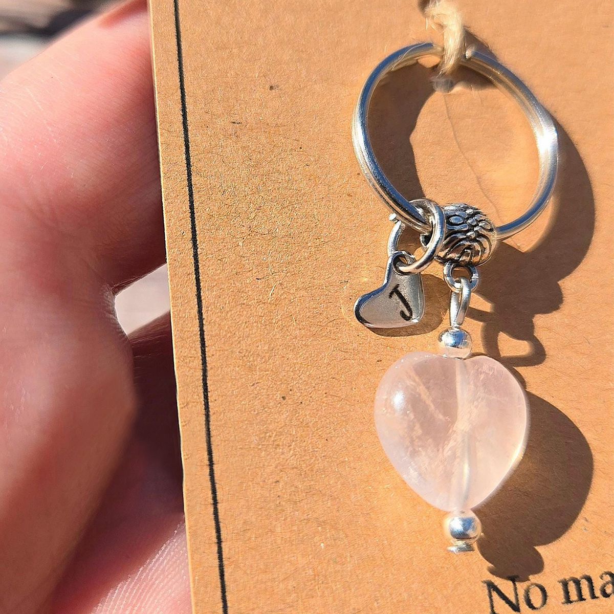 Rose Quartz For Unconditional Love Personalized Crystal Keyring Gift Set