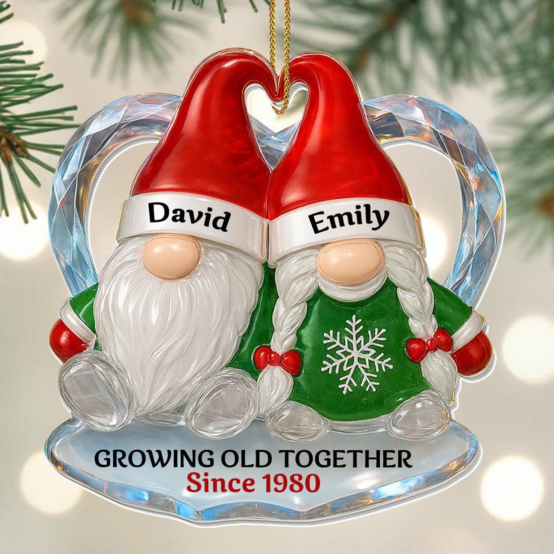 Personalized "Growing Old Together" Acrylic Ornament – Gift For Couples
